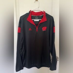 Adidas Climate Men’s Lg Wisconsin badger Quarter-Zip Pullover